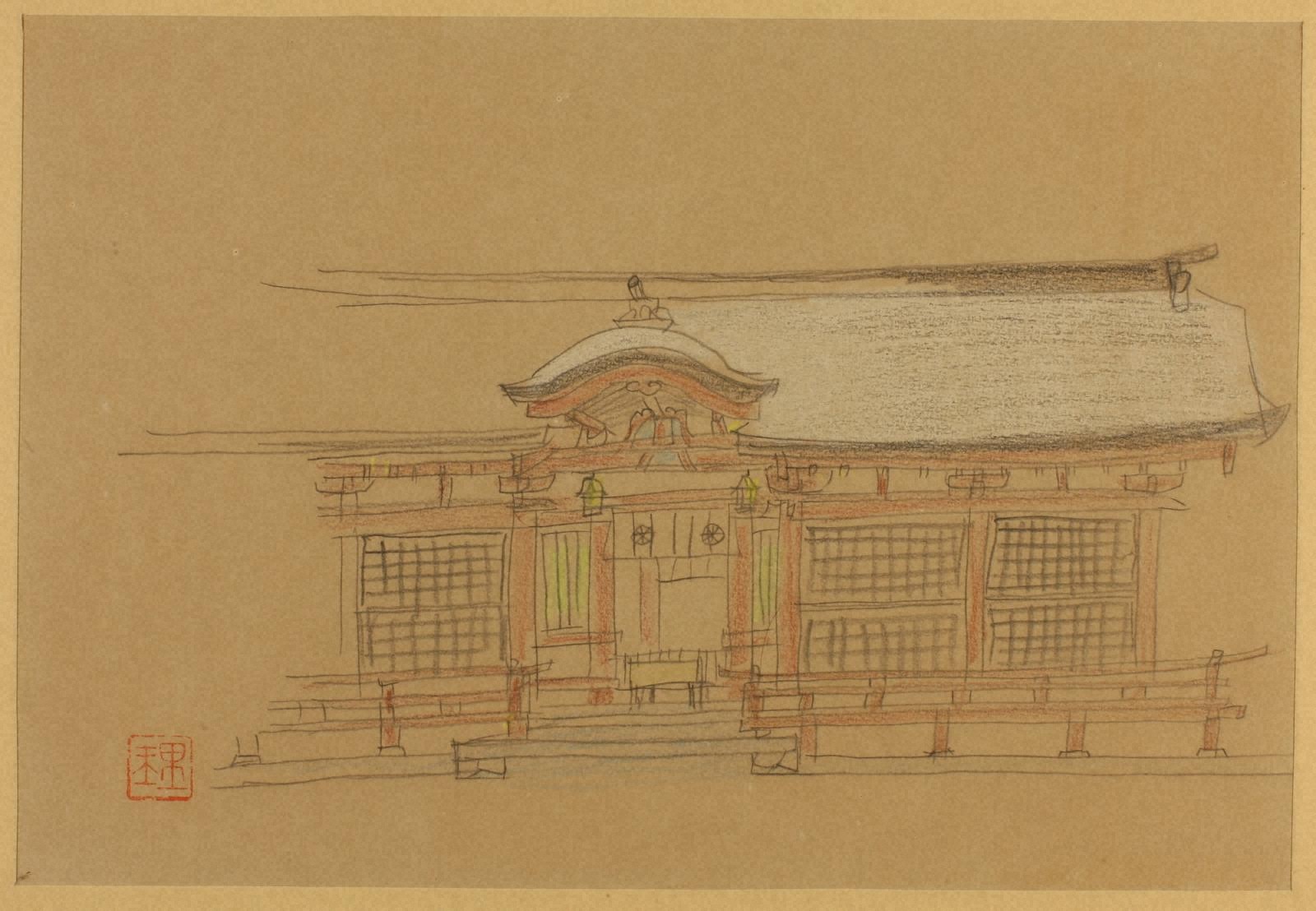 『敦賀港等風景デッサン画』の画像